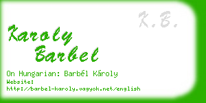 karoly barbel business card
