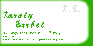 karoly barbel business card